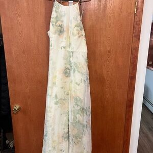 Jenny Yoo Kayla Print Ivory/Sage Vintage Floral Chiffon Bridesmaid Dress